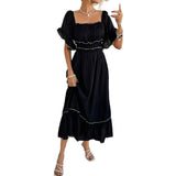 Dili 2025 Spring/Summer Bohemia Leisure Vacation Collider Two-Sleeveed Dresses Women's Dresses