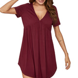 Summer Lady Home Clothes Pajamas Casual Home V Collar Short-Sleeved Cotton Pyjamas Women