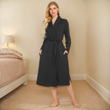 Autumn And Winter Women's Home Clothes Pajamas Long Long-Sleeved Grinding Milk Silk Bag Bathrobe Women