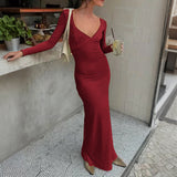 Dili Temperament Evening Dress High-End Long-Sleeved Ass Skirt Dress Women's Dress 2025 Autumn And Winter Alone