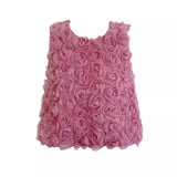 Three-Dimensional Rose Summer New French Sleeveless Vest Small Holiday Short Top Woman