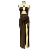 2025 New Show-Back Dress Jacket Sexy Hot Babes Bag Hip Dress Open Draw Rope Repair Dress