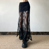 2025 Summer New Women's Solid Color Body Repair Kite Street Fashion High-Waist Net Half Body Skirt 68HZ