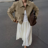 Dili Leisure Commute Button Solid Color Long-Sleeved Jacket Women's Clothing 2025 Autumn And Winter