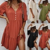 Independent Research And Development Design Solid Color Sexy Dress 2025 Spring And Summer Temperament Casual A Skirt