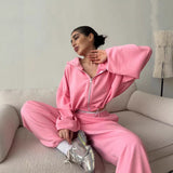 Women's Casual Suit Solid Long-Sleeved Zipper Open Shirt ³é³é³é³é³é³é³é³é³é³éÐä¿ã Two Sets Of Sports Tights 68HZ