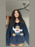 Autumn 2025 Winter Bear Painted Lazy Windy Plush Jacket + Seaside Holiday Dress