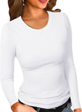 2025 New Women's Modale Ro-Necked T-Shirt Basic Solid Long Sleeve