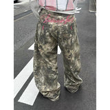 High Street Design Grinds Hole Straight Five-Point Jeans Women Y2K New Hip Hop Trousers 68HZ