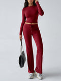 Dili Sports Yoga Long Sleeve T-Shirt Solid Color Pants Set Women's Winter 2025