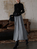 Four Seasons Wearing Retro Black And White Classic A-Shaped Dress Dress Half-Dress Women Southeast Asia