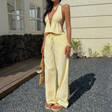Dili Vacation Vacation Vest Leisure Long Pants Set Women's 2026 Summer