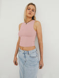 New Y2K Sexy Umbilical Women's Sleeveless Round-Necked Hand-Over Bm Top