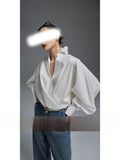 The New Casual Blogger Style Style Simple Slanted Blouse Is Quite Inclusive Of Free Ironing Shirt For Women