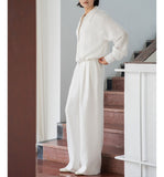 Spring And Summer 2026 New Suit Tiansi Suit Temperament Short Coat Broad Leg Pants Two Sets Of Smart Wear