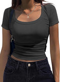 2025 New Thread Pit Strips Long-Sleeved Square T-Shirt Women's T-Shirt