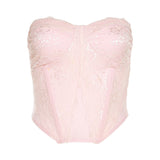 Spring And Summer 2025 New Women's Solid Color Sexy Wrapped Breast Vest High-Waisted Short Skirt Suit 68HZ
