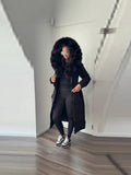 Women's Winter New Thick Warm Collar Tight Belt Hooded Long Cotton Coat Premium Sense