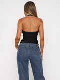 Exploding Hottie Short-Cloaked Back Clothes Pure Desire To Tie The Bow Hanging Neck Sling Vest Inside The Female Summer