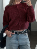 Dili Leisure Vacation Weaving Long Sleeves Solid T-Shirt Sweater Women's Winter 2025