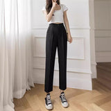 New Narrow Version Of High-Waisted Suit Pants Female Pendant Korean Version Of Fashion Thin Thin Thin Smoke Tube Pants 68HZ