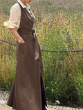 French Splicing Two Sets Of Temperament Waist Hanging Neck Dress Female Design Thin Suit Southeast Asia