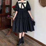 French Court Maternity Dress Sweet Cute Lolita Bubble Sleeve Academy Doll Collar Dress 68HZ
