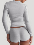 Dili Sports Yoga Solid Color Long Sleeve High Bullet Short Dress Set Women's Winter 2025