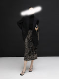 Half-Body Skirt Eye-Catching Velvet Velvet Velvet Ambiance Daily Gorgeous Blingbling Half-Skirt Autumn And Winter
