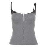 2025 Summer New Women's Solid Color Repair Street Fashion Slings Sexy Bare Vest Women 68HZ