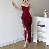 2025 Summer New Women's Pure Color Repair Height Waist Fashion Tie Tie Dress Dress Women 68HZ