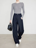 Multi-Season Can Wear A Long-Smelling Imitation Of The Cowboy Banana Pants Women's New Tibetan Cyan Pants Length Anti-Owl Display Thin Slebok Pants