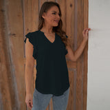 Autumn And Winter Women's Top T-Shirt Sexy V-Neck Temperament Elegant Long-Sleeved Rib-Necked T-Shirt To Keep Warm