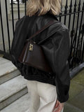 Dili Casual Holiday Long-Sleeved Jacket Leather Jacket Women's 2025 Autumn And Winter