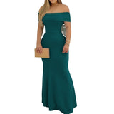Dili 2025 Spring And Summer Temperament Famous Wind Pure Color High Waist Repair Evening Dress Dress Dress Women's Dress