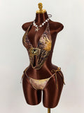 New Holiday Sexy Bikini Metal Design Hanging Neck Strap Strap Vest Tops Swimsuit