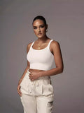 Women's Clothing Ins Threaded Slings Short-Sight Umbilly Repairing The U Collar With A Vest Hottie Tight
