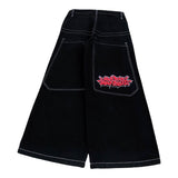 Workwear JNCO Embroidered Jeans Male Hip Hop Retro Loose Legs 68HZ