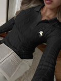 Dili Simple Long-Sleeved Shirt Collar Top Women's Wear Wool Weaving Women's Clothing 2025 Autumn And Winter