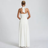 2025 Summer New Sexy Fashion Hanging Back Neck Strap Long Body-Body-To-Swearing And Hip Dress