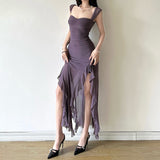 Spring And Summer 2025 New Women's Sexy Slings Open Forked And Hips Long Dress 68HZ