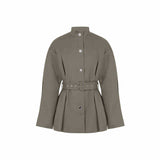 The New Spring With Writer's Set Aer Gas Field Full Open TR Twill Texture Short Trench Coat Broad Leg Trousers