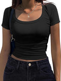 2025 New Round Collar Short-Sleeved Jersey Women's Casual Sexy Knitted Street