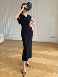 Black Hepburn Style Sleeveless Doll Dress Women's New Summer Waist Show Lanky Skirt