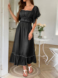 Dili Leisure Vacation Short Sleeve Simple Long Dress Dress Dress Women's Dress 2025 Summer