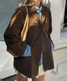 Autumn And Winter Women's Fashion Loose-Fitting Long-Sleeved Retro Jacket Zipper Jacket