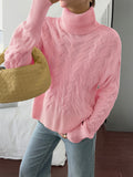 Dili Casual Solid Color Wool Woven Long-Sleeved Sweater Women's Clothing 2025 Autumn And Winter