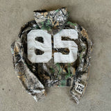 Tide Leaf Camouflage Cardigan Zipper Jacket Y2k Collage Letter Casual Loose Hoodie Tide 68HZ