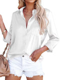 2025 Spring Burst Acetic Satin Solid Color Long-Sleeved Business Women Shirt
