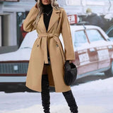 2025 New Solid Color Collar Plus Thick Dragon And Phoenix With Double Buckle Plus Long Wind Jacket Woman